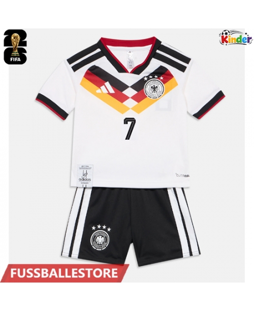 Günstige Deutschland Kai Havertz #7 Heimtrikotsatz Kinder WM 2026 Kurzarm (+ Kurze Hosen)